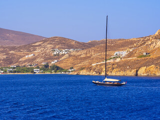 Fototapeta premium Sailing boat in greek island