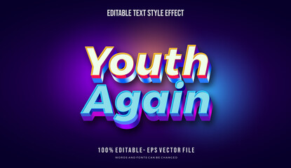 Layered vibes nineties theme type text style effect. Editable vector format - obrazy, fototapety, plakaty