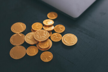 gold coin of investment background