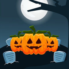 halloween party poster illustration vector art