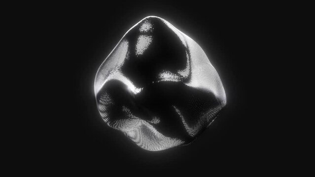 Abstract carbon fiber wave sphere. Advanced technology, science, 4k futuristic artificial material engineering research elegant motion background. 3d render loop.


