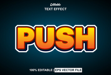 push text effect with 3d style and editable
