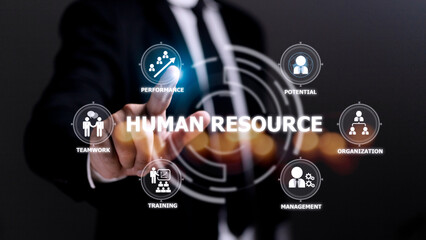 Human Resources HR management Recruitment Employment Headhunting Concept.