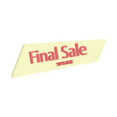 "Final Sale 50% Off" icon design is both elegant and effective in communicating its message. The icon features a creamy beige background, with the words "Final Sale" in a stylish black font at the top