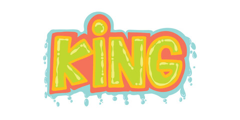Letter "King" in a simple, modern, minimalist style. Suitable for use as t-shirts, or 3D printing