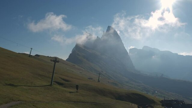 Odle Mountain Group from Seceda Day Time Lapse, Dolomites South Tyrol, Italy