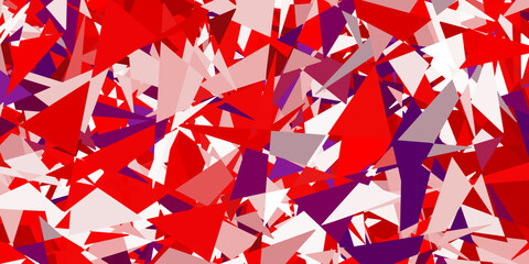 Light pink, red vector background with triangles.