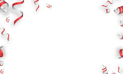 Confetti serpentine red color frame 