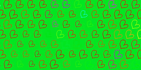Light Multicolor vector texture with lovely hearts.