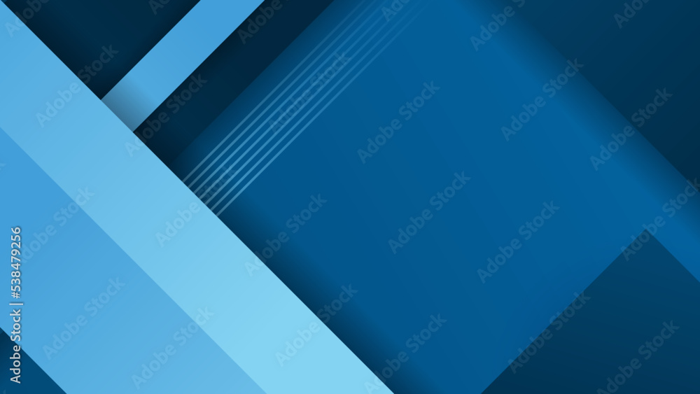 Poster Abstract blue shapes background with line square and modern technology geometric pattern. Vector abstract graphic design banner pattern presentation background web template.