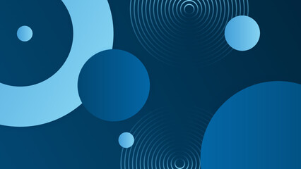 Abstract blue shapes background with circles and modern technology geometric pattern. Vector abstract graphic design banner pattern presentation background web template.