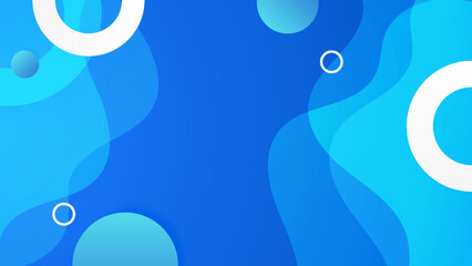 Abstract blue shapes background with waves and modern technology geometric pattern. Vector abstract graphic design banner pattern presentation background web template.