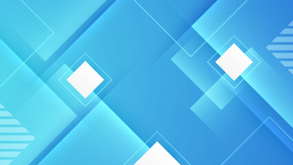 Obraz premium Abstract blue background with squares and modern technology geometric pattern. Vector abstract graphic design banner pattern presentation background web template.