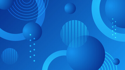 Abstract dark blue background with circle geometric shapes. Vector illustration