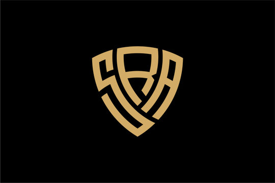 SRA creative letter shield logo design vector icon illustration