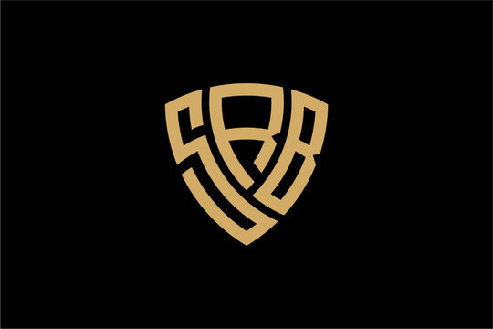 SRB creative letter shield logo design vector icon illustration