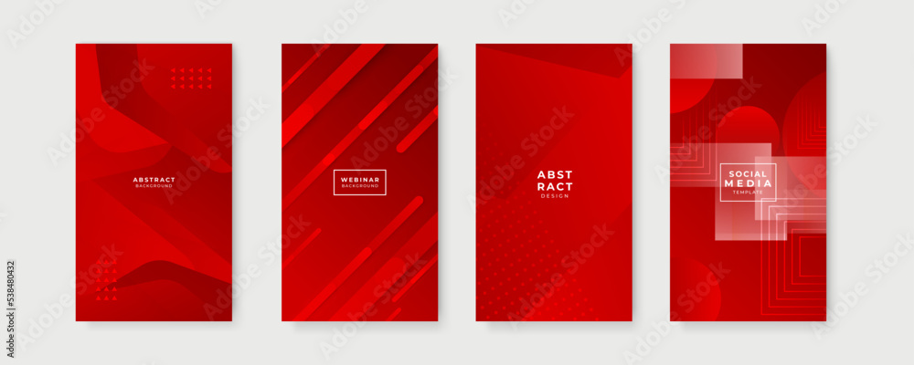 Aufkleber trendy editable red background template for social networks stories, vector illustration. design bac