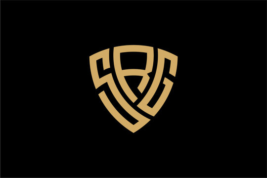 SRG creative letter shield logo design vector icon illustration