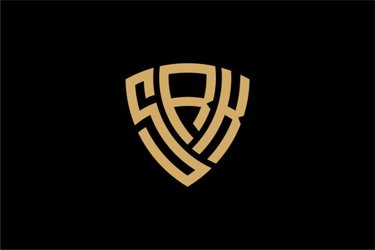 SRK creative letter shield logo design vector icon illustration