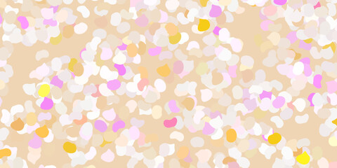 Light pink, yellow vector texture with memphis shapes.