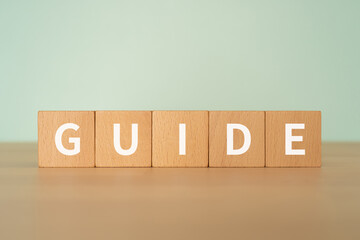 GUIDEと書かれたブロック
