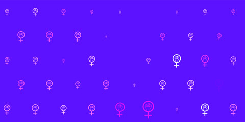 Light Purple vector template with businesswoman signs.