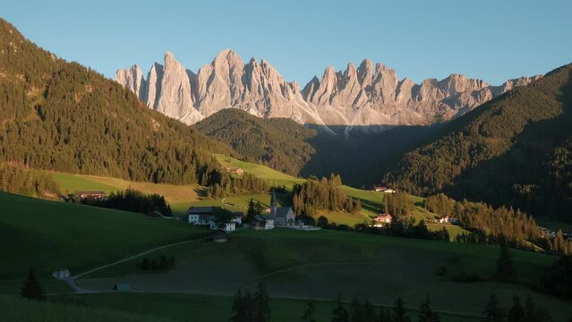 Santa Maddalena St. Magdalena Church Time Lapse Val di Funes and Odle, Dolomites