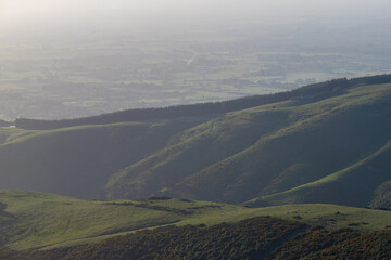 Green hill view around Port Hill, Christchurch, New Zealand.