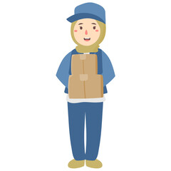 delivery woman illustration