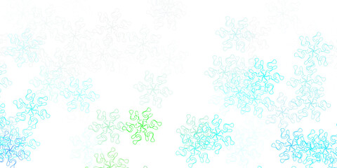 Light blue, green vector natural artwork with flowers.