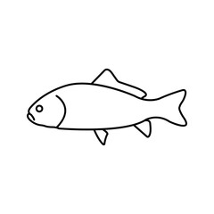 aquarium fish silhouette icon color editable