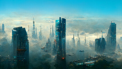 The future City in the mist