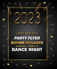 2023 Happy New Year background for your seasonal invitations, festive posters, greetings cards.