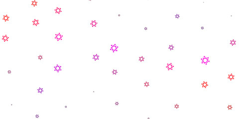 Light pink, yellow vector background with covid-19 symbols.