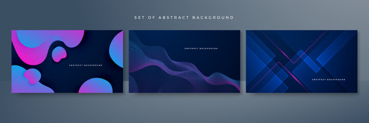 Vector dynamic colorful blue pink isolated on dark blue background for concept of AI technology, digital, communication, science, music, futuristic tech, digital effect corporate concept