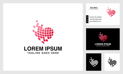 heart data logo and business card