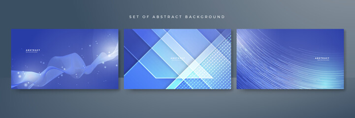 Gradient blue background with digital technology style. Modern banner template vector.
