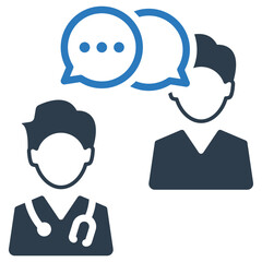 Doctor patient conversation icon
