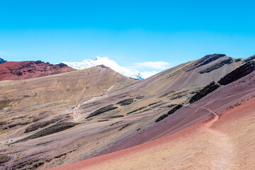 amazing landscape of vinicunca mountain and valley, peru