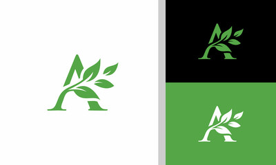 Letter a leaf logo, suitable for any related to leaf with a initials.
