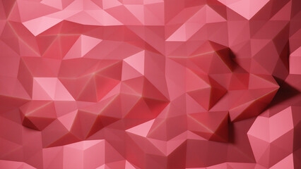 Background and wallpaper. Low poly triangular in bright red colors.