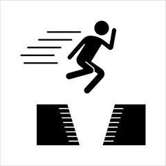 jump vector icon. isolated black simple line element illustration from entertainment concept on white background.