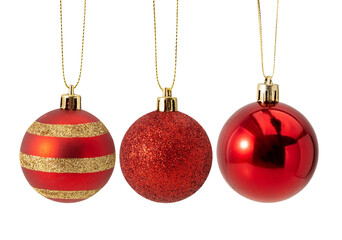 Obraz premium Set of Christmas ball decoration isolated on white background with clipping path.