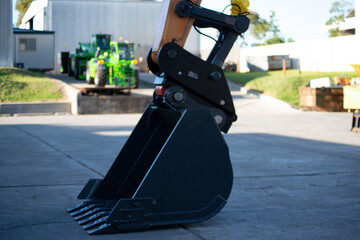 Excavator bucket on a quick hitch