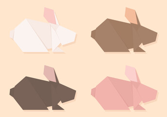 ウサギの折り紙セット