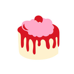 birthday cake with topping illustration