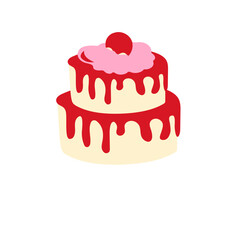 birthday cake with topping illustration