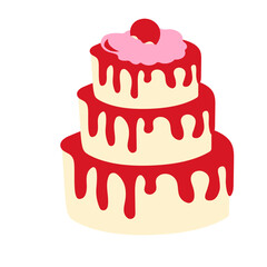 birthday cake with topping illustration