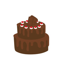 birthday cake with topping illustration