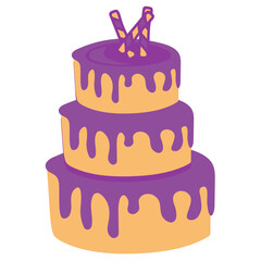 birthday cake with topping illustration